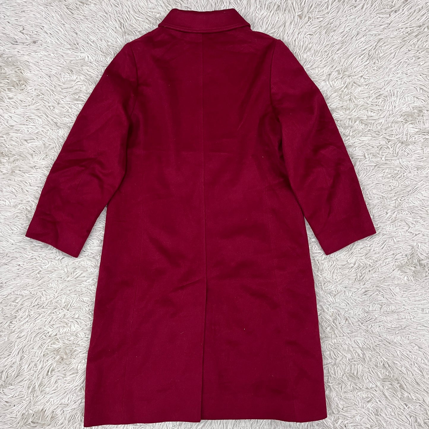 BURBERRY（バーバリー）ウールロングコート レッド レディースM相当 MADE IN ENGLAND #102