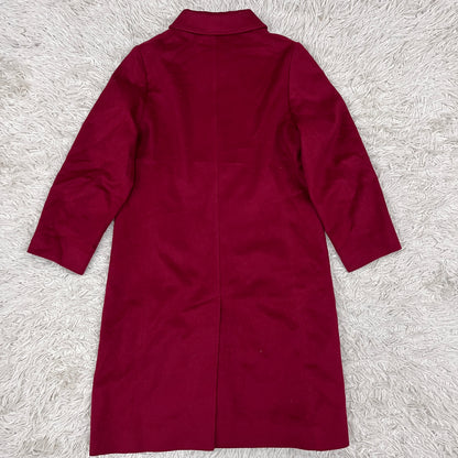 BURBERRY（バーバリー）ウールロングコート レッド レディースM相当 MADE IN ENGLAND #102
