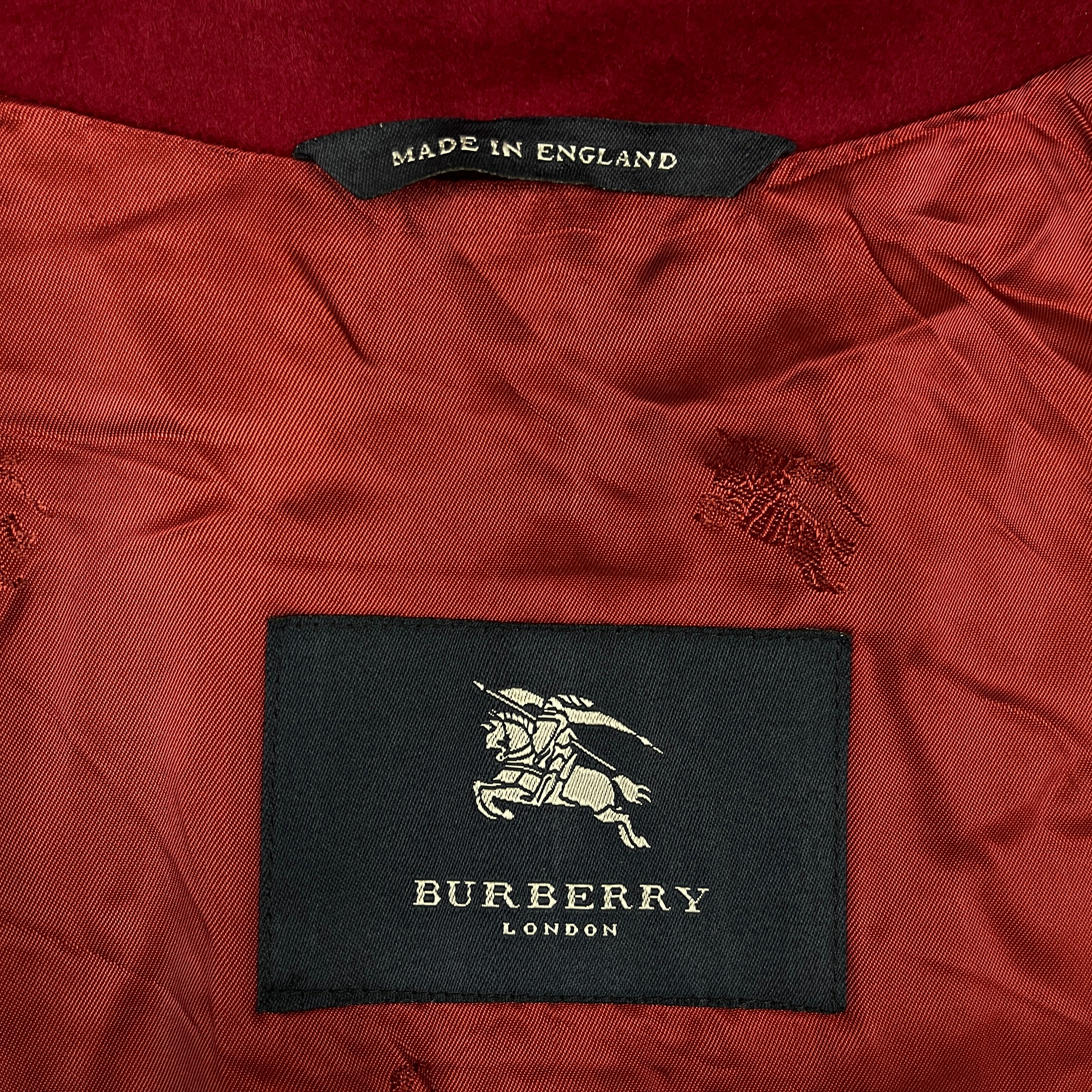 BURBERRY（バーバリー）ウールロングコート レッド レディースM相当