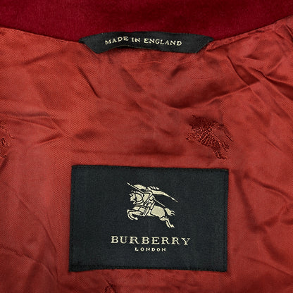 BURBERRY（バーバリー）ウールロングコート レッド レディースM相当 MADE IN ENGLAND #102