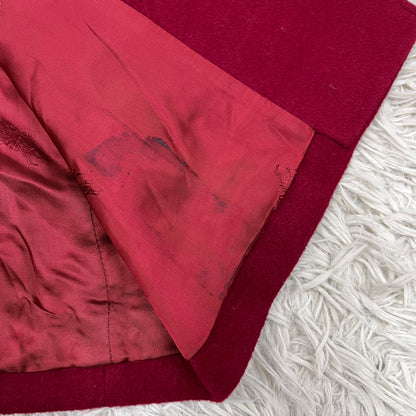 BURBERRY（バーバリー）ウールロングコート レッド レディースM相当 MADE IN ENGLAND #102