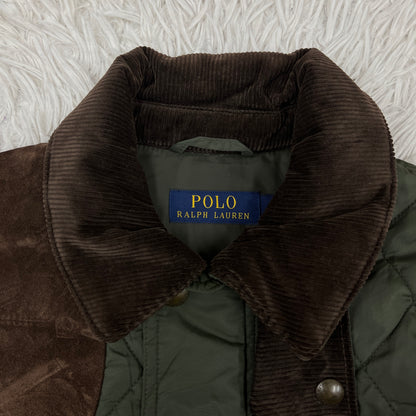 POLO RALPH LAUREN｜キルティングジャケット コーデュロイレザーパッチ付き メンズS #104