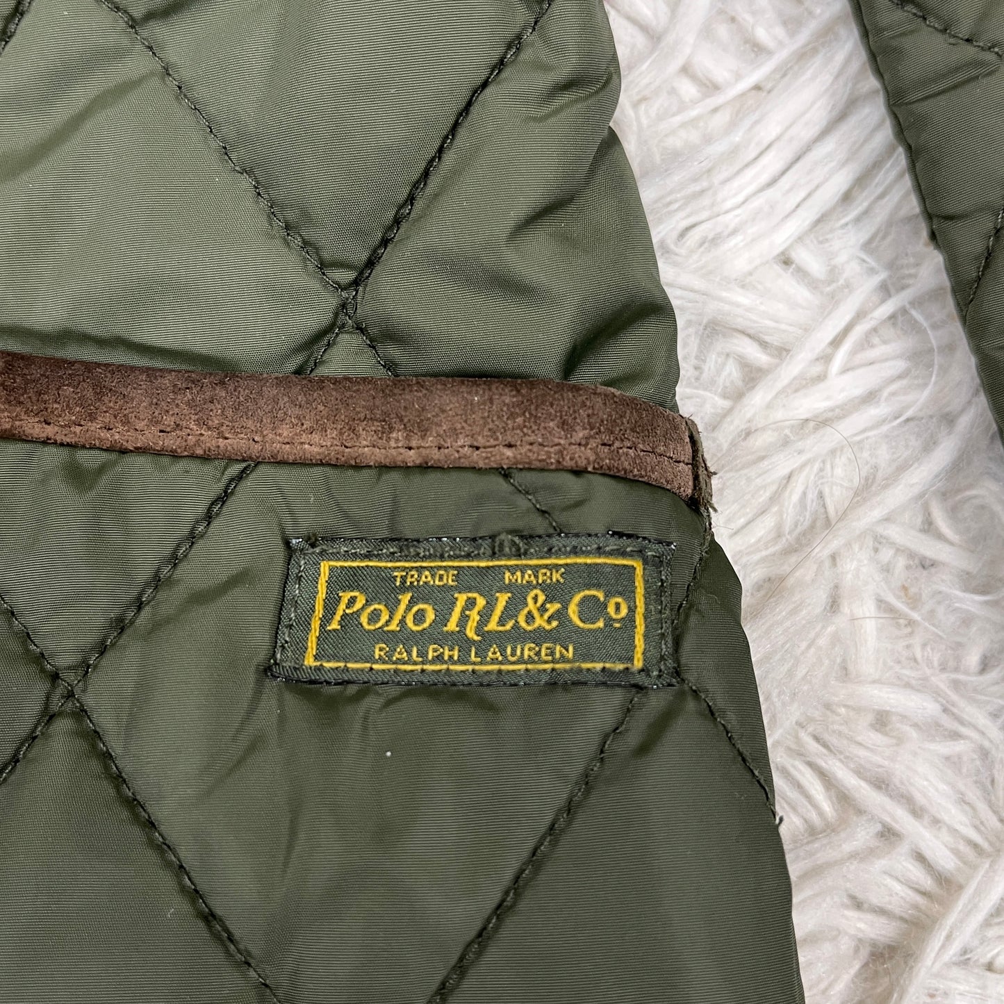 POLO RALPH LAUREN｜キルティングジャケット コーデュロイレザーパッチ付き メンズS #104