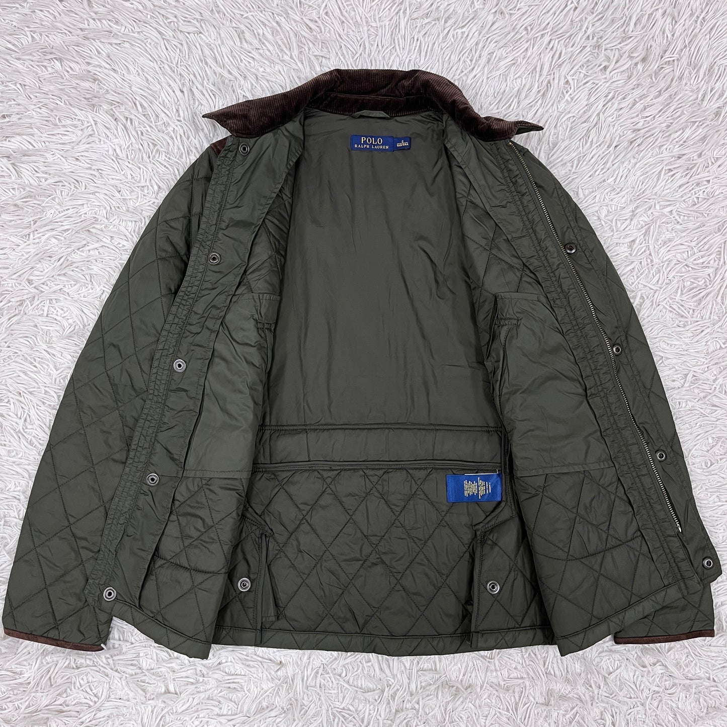 POLO RALPH LAUREN｜キルティングジャケット コーデュロイレザーパッチ付き メンズS #104