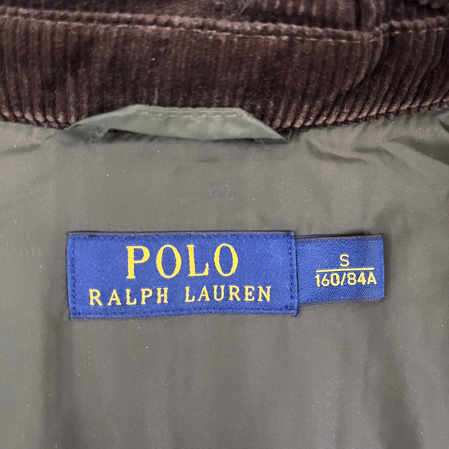 POLO RALPH LAUREN｜キルティングジャケット コーデュロイレザーパッチ付き メンズS #104