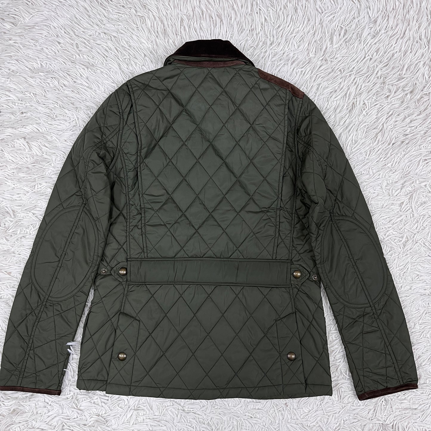 POLO RALPH LAUREN｜キルティングジャケット コーデュロイレザーパッチ付き メンズS #104