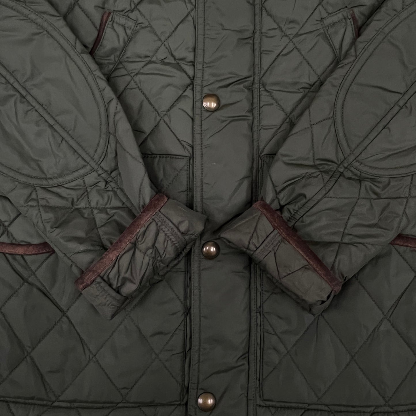 POLO RALPH LAUREN｜キルティングジャケット コーデュロイレザーパッチ付き メンズS #104