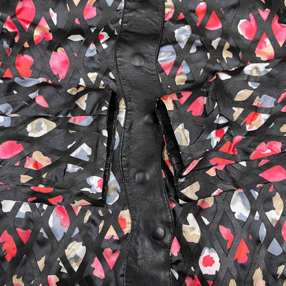 GIORGIO ARMANI ジョルジオ アルマーニ 花柄 レザー ジャケット レディース M #105