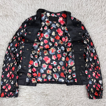 GIORGIO ARMANI ジョルジオ アルマーニ 花柄 レザー ジャケット レディース M #105