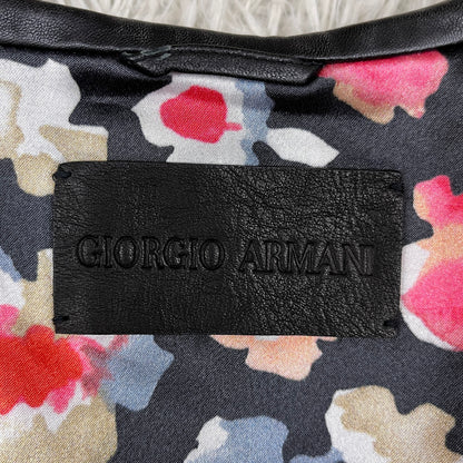 GIORGIO ARMANI ジョルジオ アルマーニ 花柄 レザー ジャケット レディース M #105