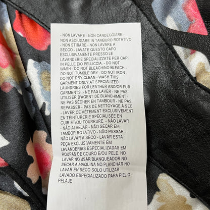 GIORGIO ARMANI ジョルジオ アルマーニ 花柄 レザー ジャケット レディース M #105