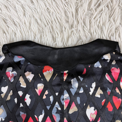 GIORGIO ARMANI ジョルジオ アルマーニ 花柄 レザー ジャケット レディース M #105