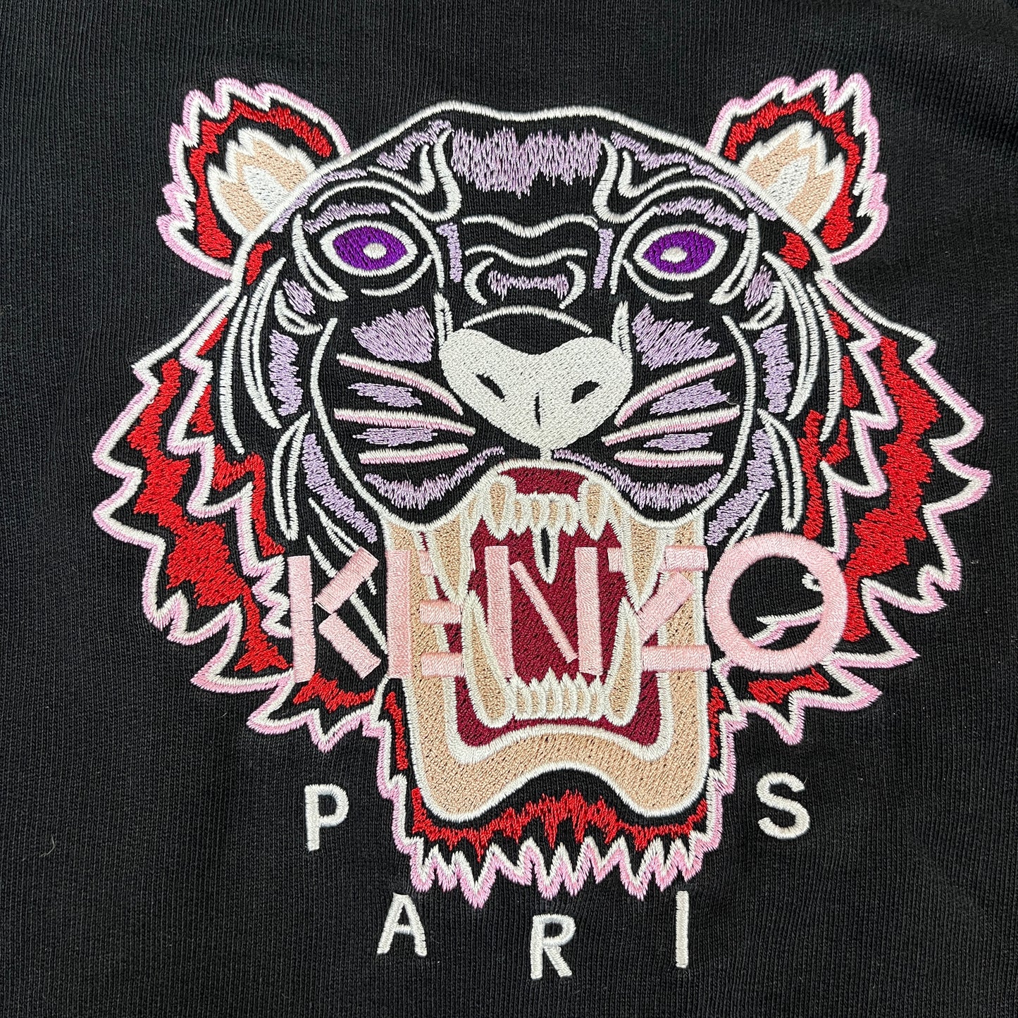 KENZO パリ｜虎刺繍 フリルスウェット ブラック レディース Mサイズ #110