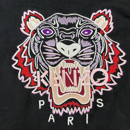 KENZO パリ｜虎刺繍 フリルスウェット ブラック レディース Mサイズ #110