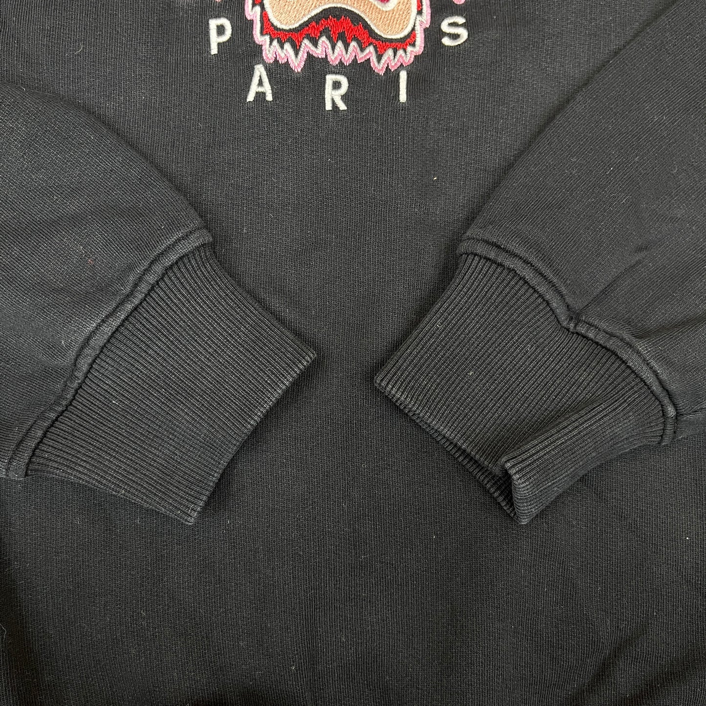 KENZO パリ｜虎刺繍 フリルスウェット ブラック レディース Mサイズ #110