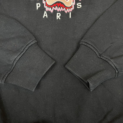 KENZO パリ｜虎刺繍 フリルスウェット ブラック レディース Mサイズ #110