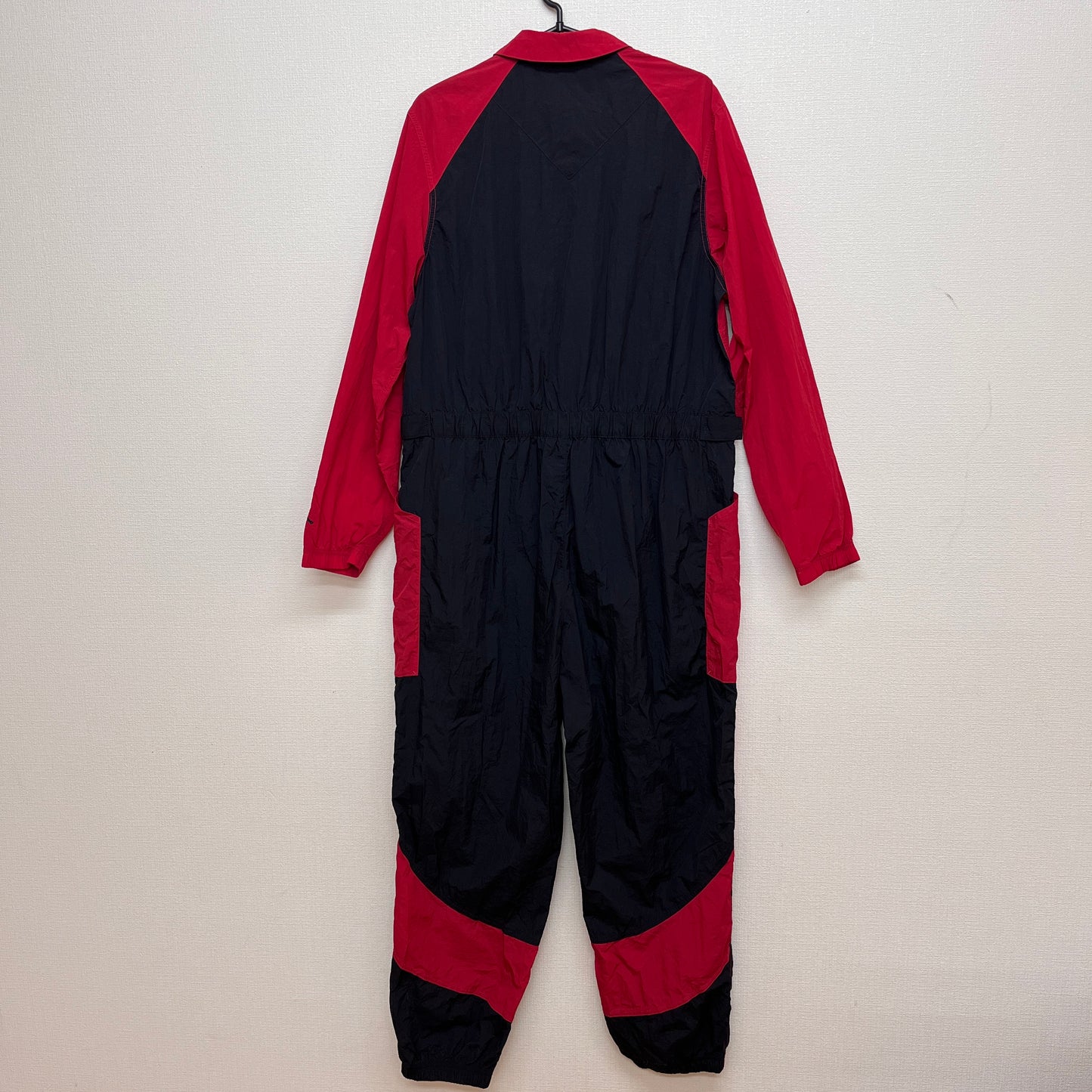 NIKE JORDAN レディース ナイロン ジャンプスーツ ブラック×レッド XL オールインワン #112