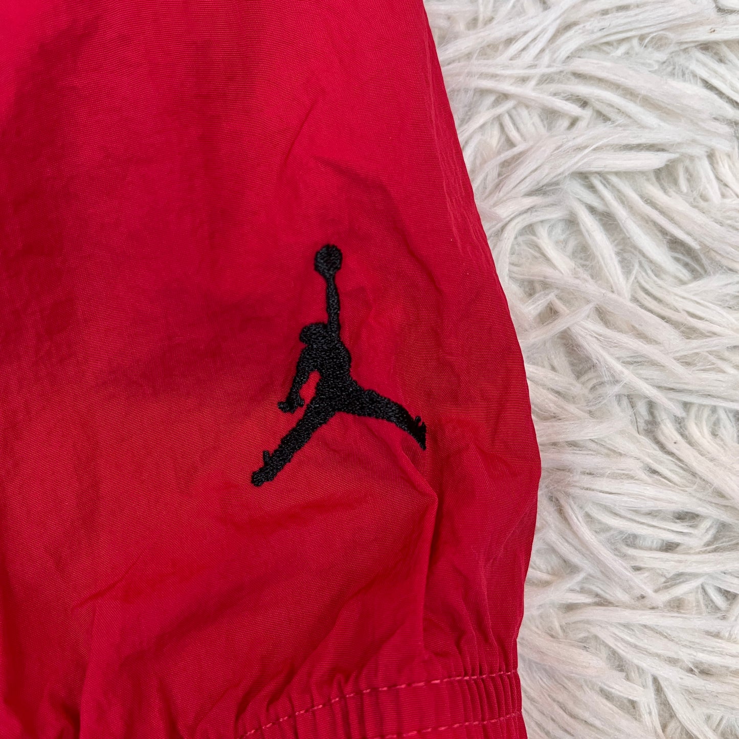 NIKE JORDAN レディース ナイロン ジャンプスーツ ブラック×レッド XL オールインワン #112