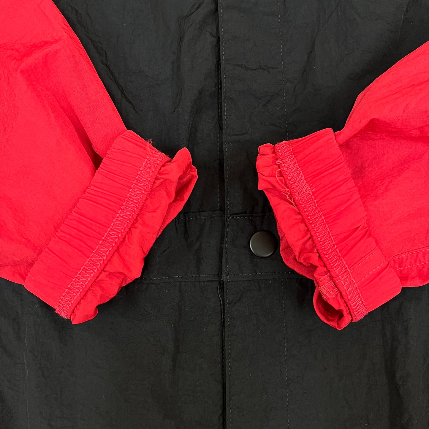 NIKE JORDAN レディース ナイロン ジャンプスーツ ブラック×レッド XL オールインワン #112