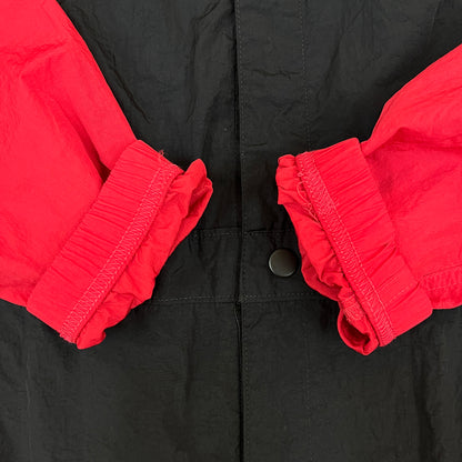 NIKE JORDAN レディース ナイロン ジャンプスーツ ブラック×レッド XL オールインワン #112