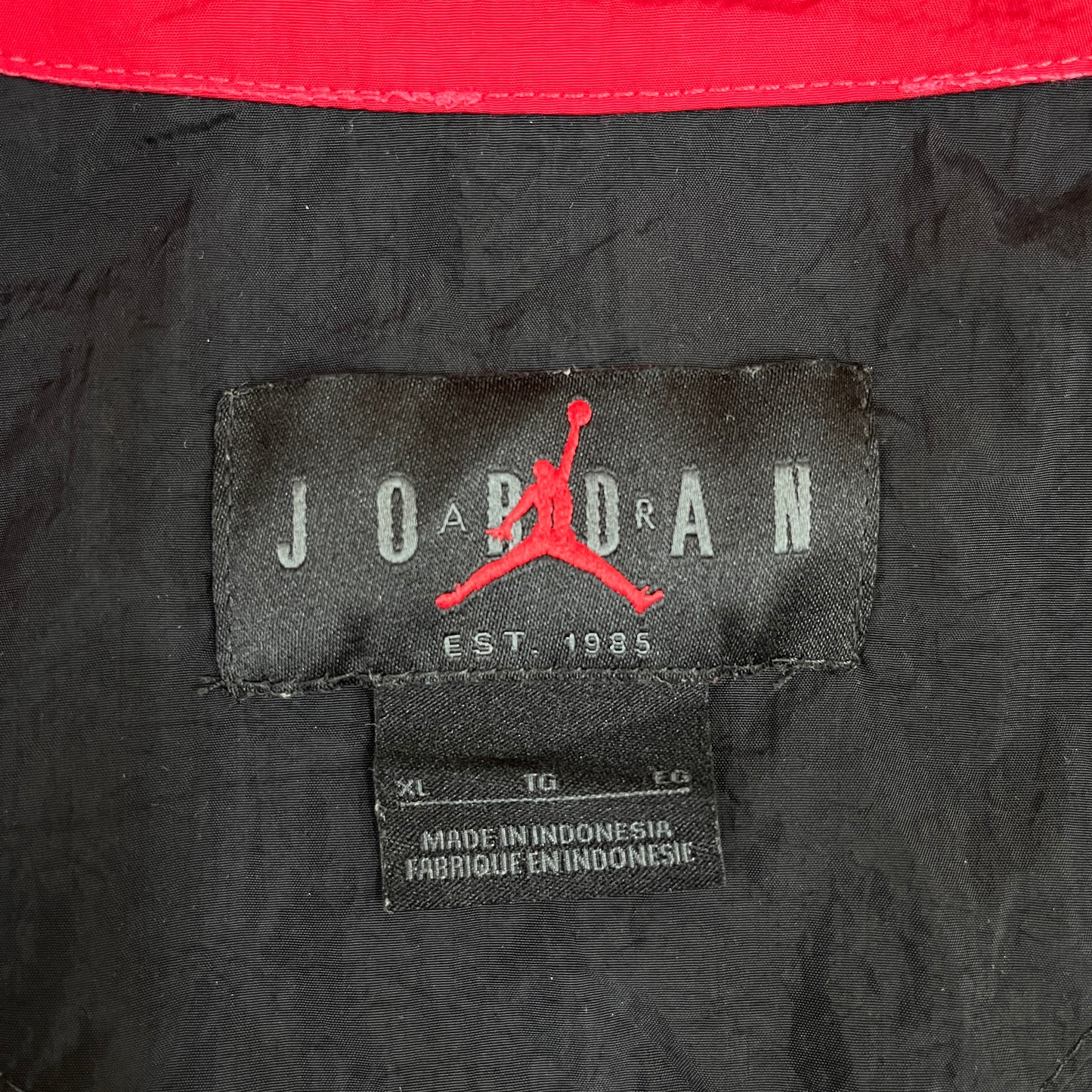 NIKE JORDAN レディース ナイロン ジャンプスーツ ブラック×レッド XL オールインワン #112