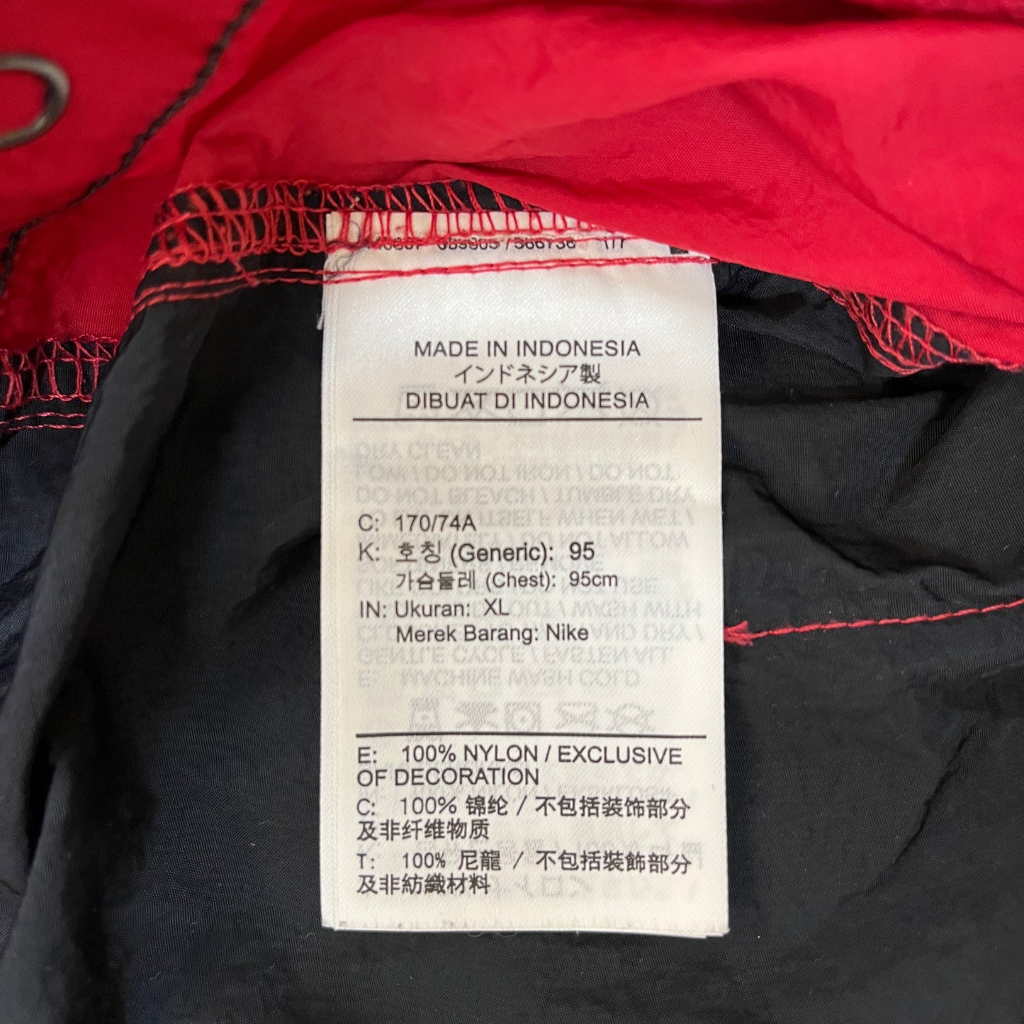 NIKE JORDAN レディース ナイロン ジャンプスーツ ブラック×レッド XL オールインワン #112