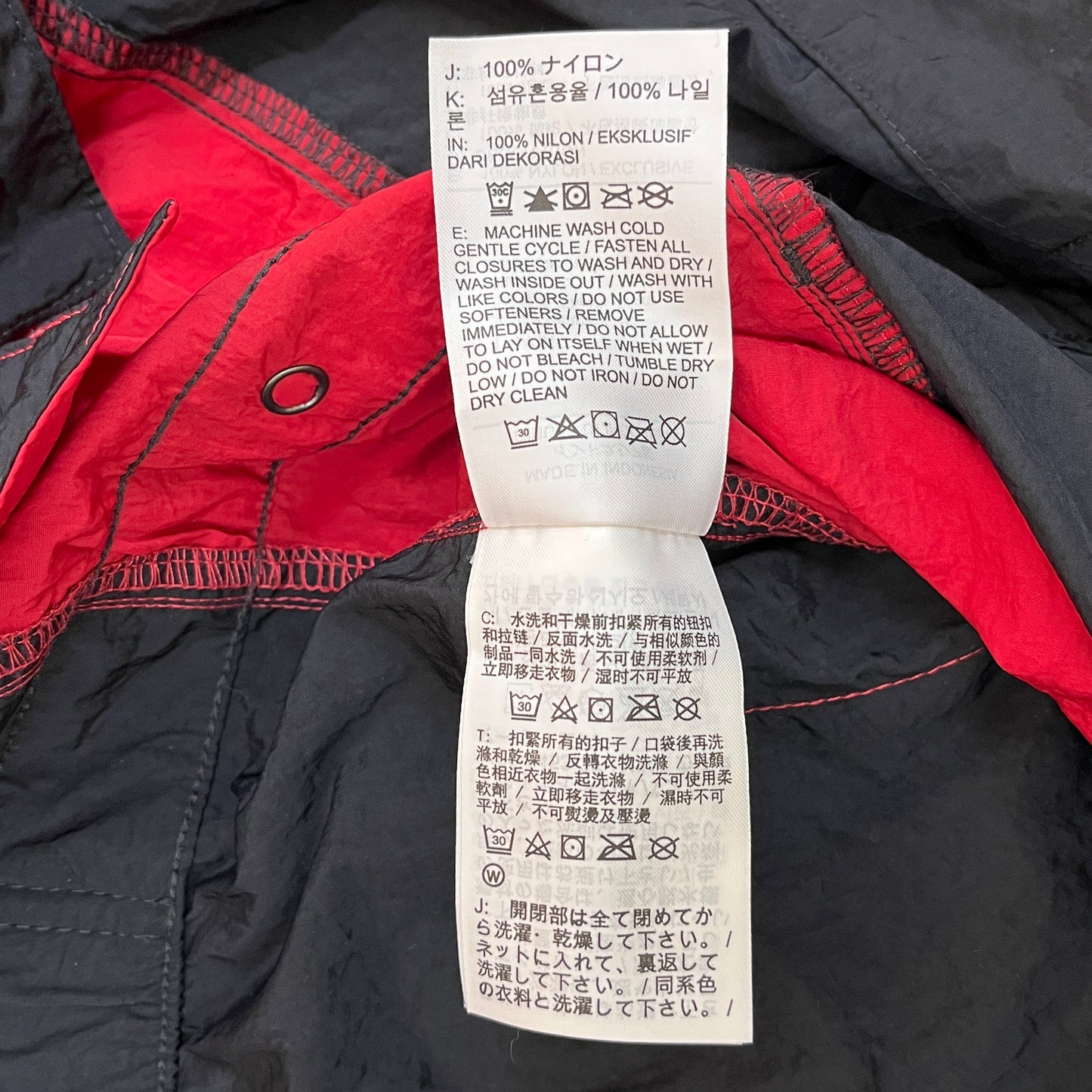 NIKE JORDAN レディース ナイロン ジャンプスーツ ブラック×レッド XL オールインワン #112