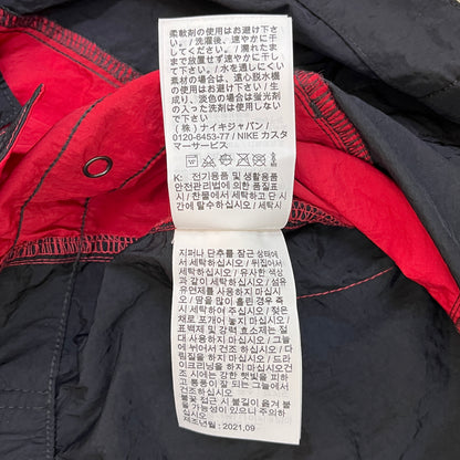 NIKE JORDAN レディース ナイロン ジャンプスーツ ブラック×レッド XL オールインワン #112