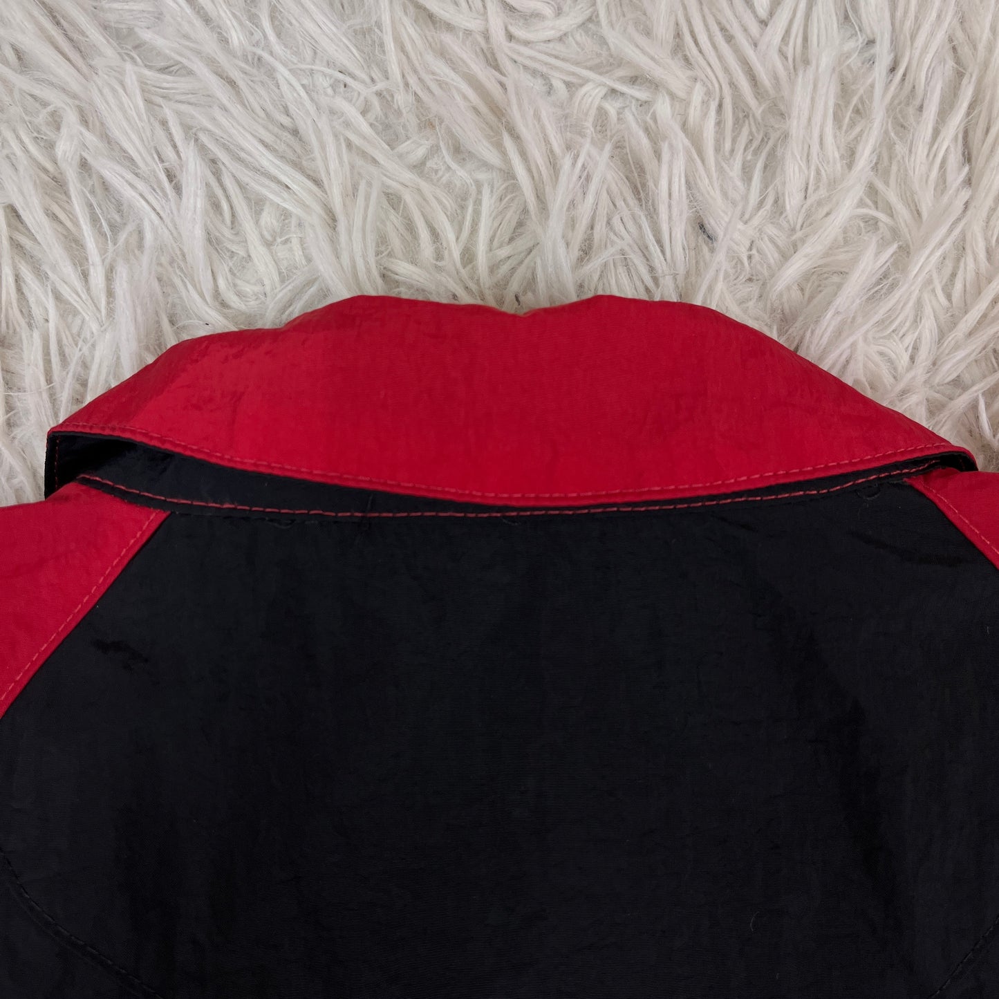 NIKE JORDAN レディース ナイロン ジャンプスーツ ブラック×レッド XL オールインワン #112