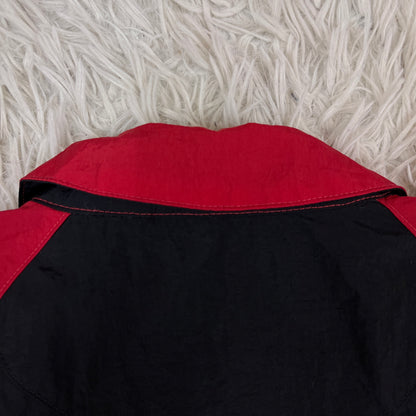 NIKE JORDAN レディース ナイロン ジャンプスーツ ブラック×レッド XL オールインワン #112