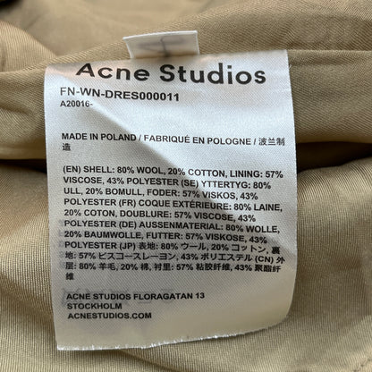 Acne Studios チェック柄 ウール混 ワンピース ブラウン系 サイズ36 ポーランド製 #113
