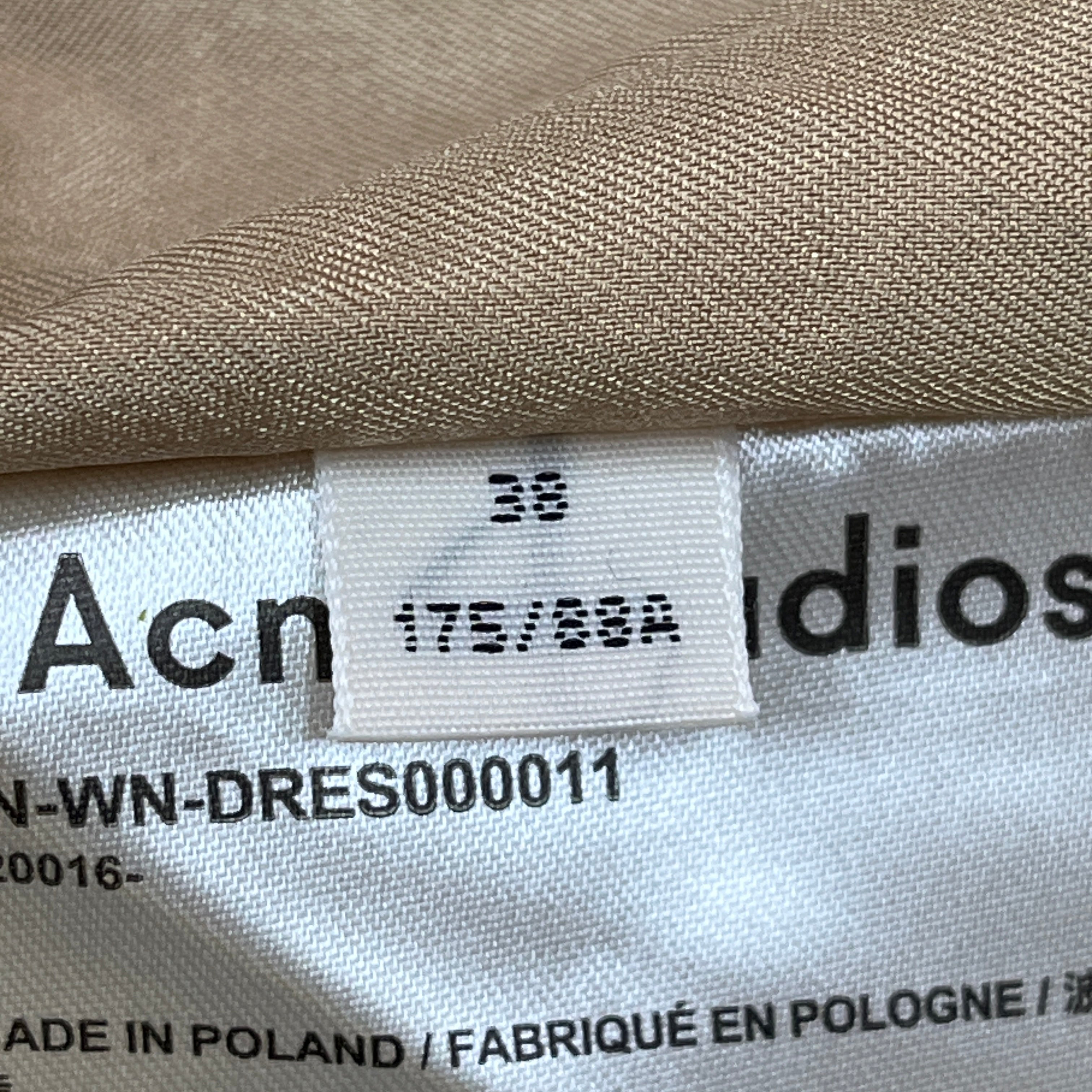 Acne Studios チェック柄 ウール混 ワンピース ブラウン系 サイズ36