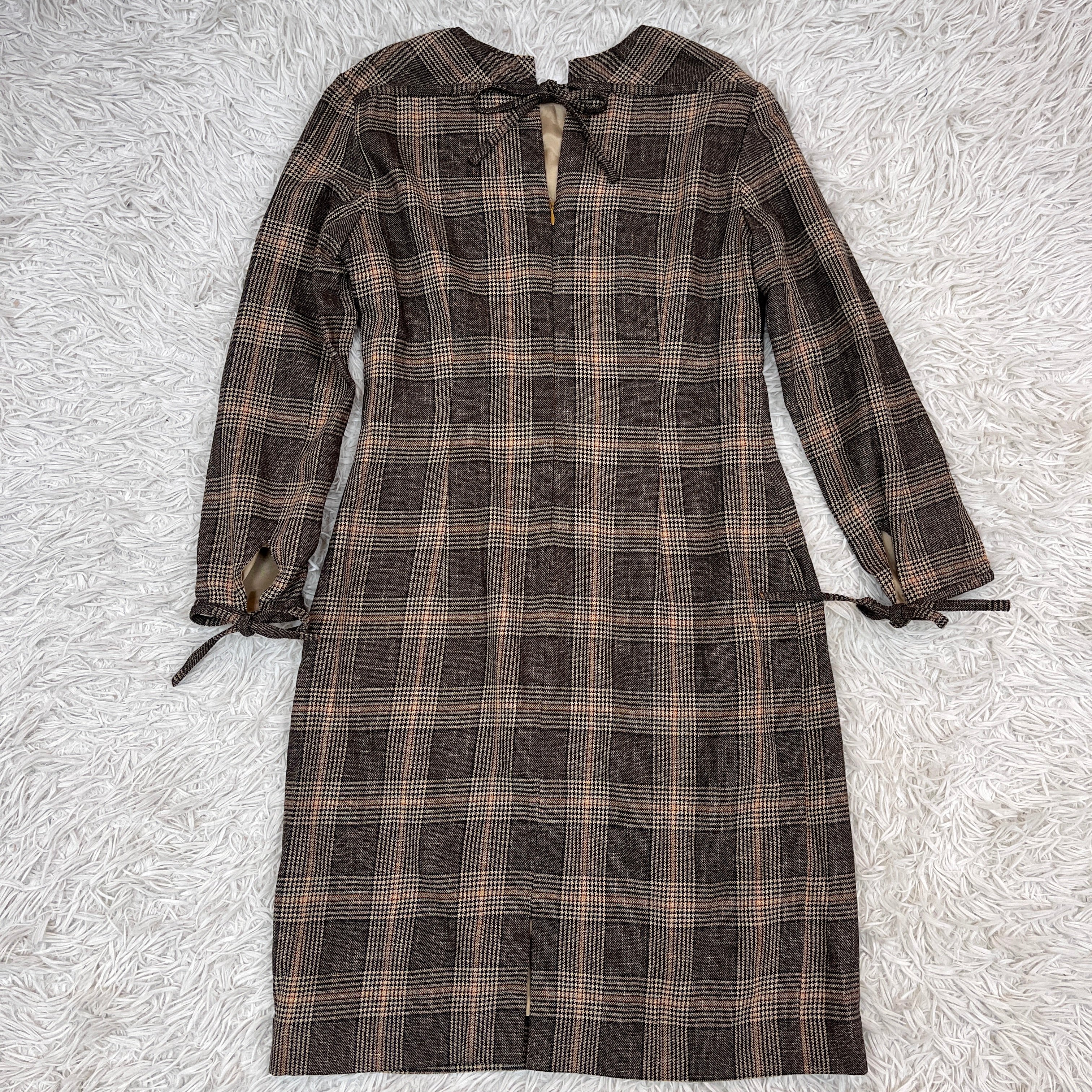 Acne Studios チェック柄 ウール混 ワンピース ブラウン系 サイズ36