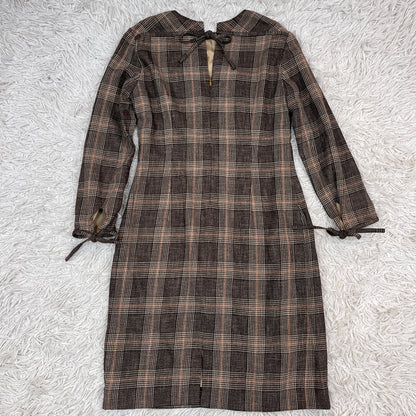 Acne Studios チェック柄 ウール混 ワンピース ブラウン系 サイズ36 ポーランド製 #113