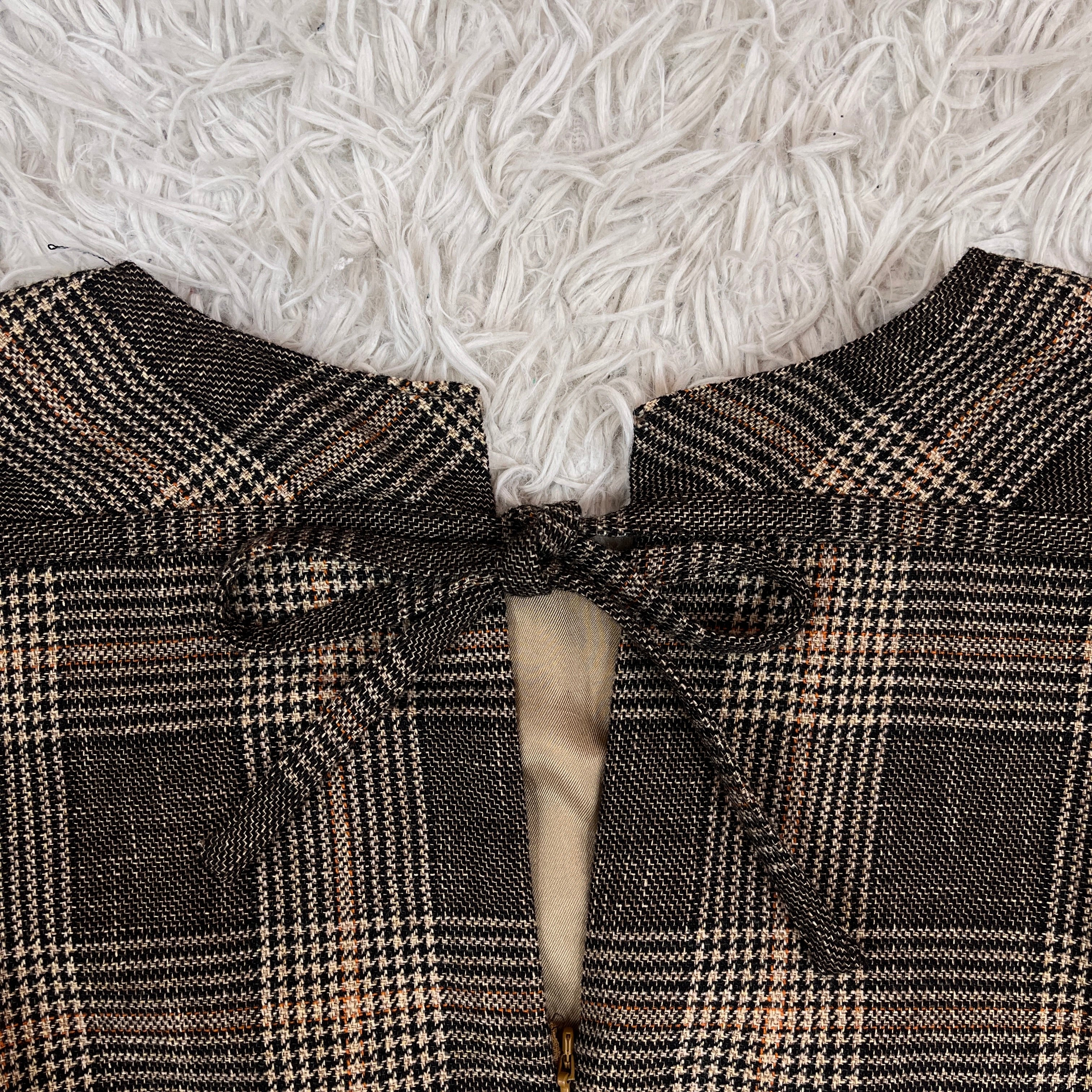Acne Studios チェック柄 ウール混 ワンピース ブラウン系 サイズ36