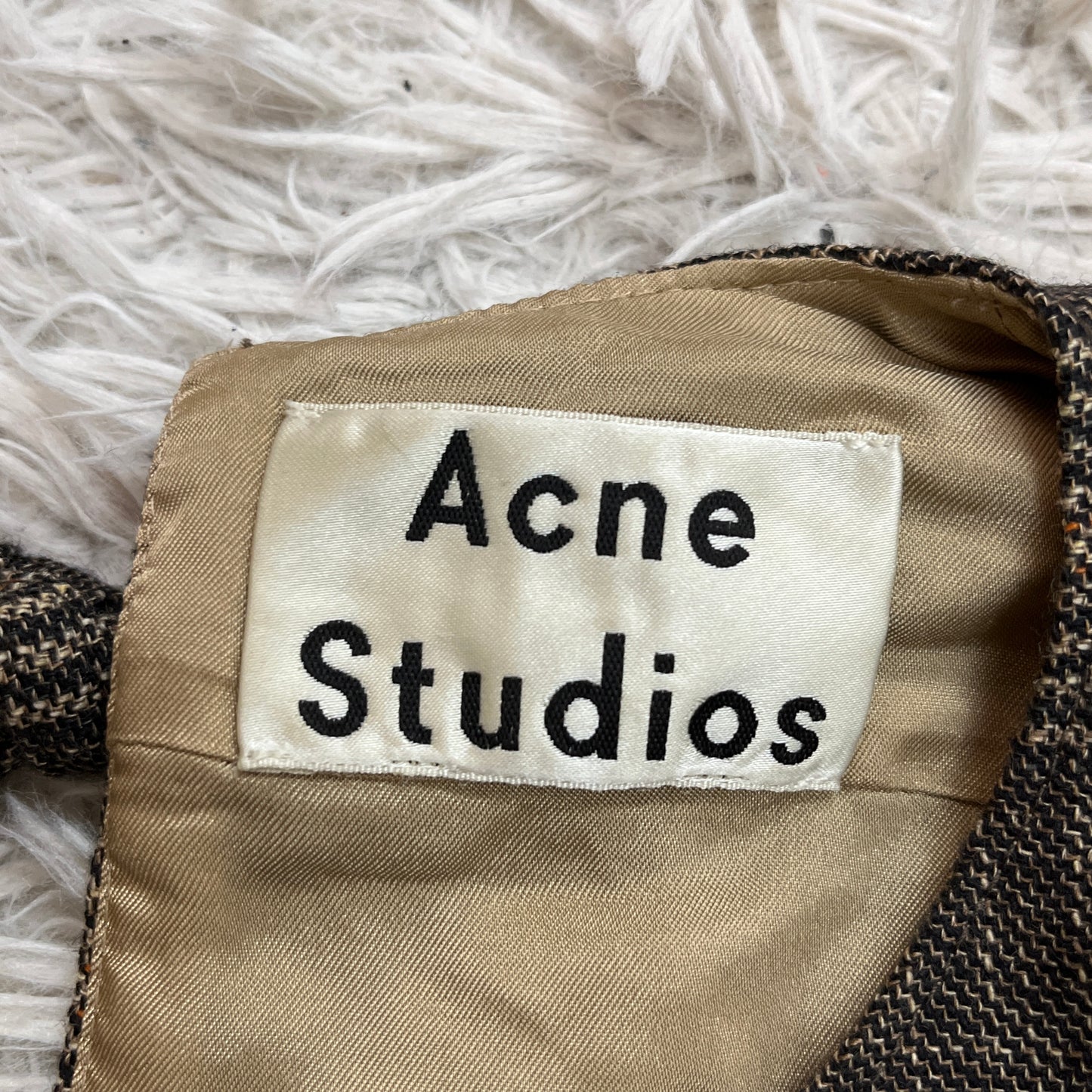 Acne Studios チェック柄 ウール混 ワンピース ブラウン系 サイズ36 ポーランド製 #113