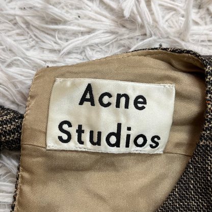 Acne Studios チェック柄 ウール混 ワンピース ブラウン系 サイズ36 ポーランド製 #113