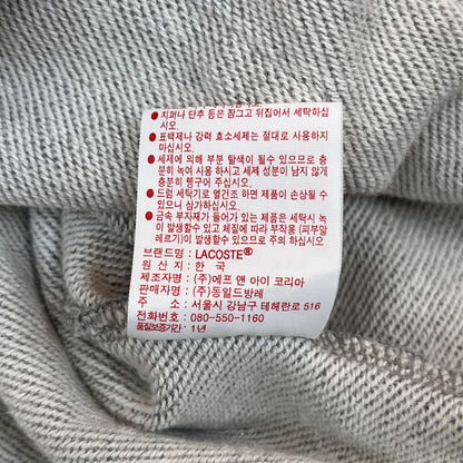 LACOSTE L!VE ラコステ フード付きスウェットパーカー グレー サイズ3 M相当 ワンポイントロゴ 裏起毛 #115