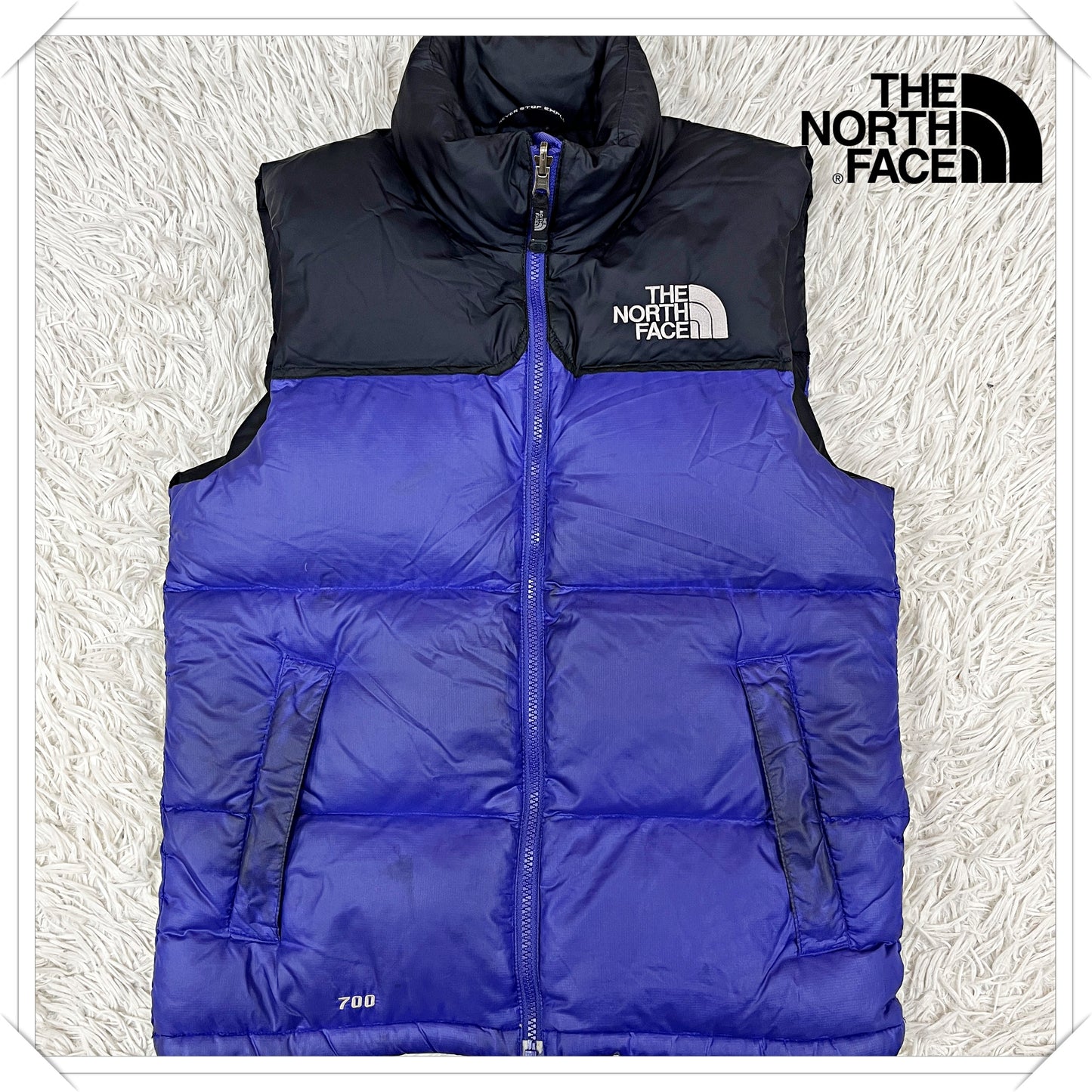 【THE NORTH FACE】 700フィル ヌプシ ダウンベスト 85 (XS) パープル×ブラック ノースフェイス グースダウン #120