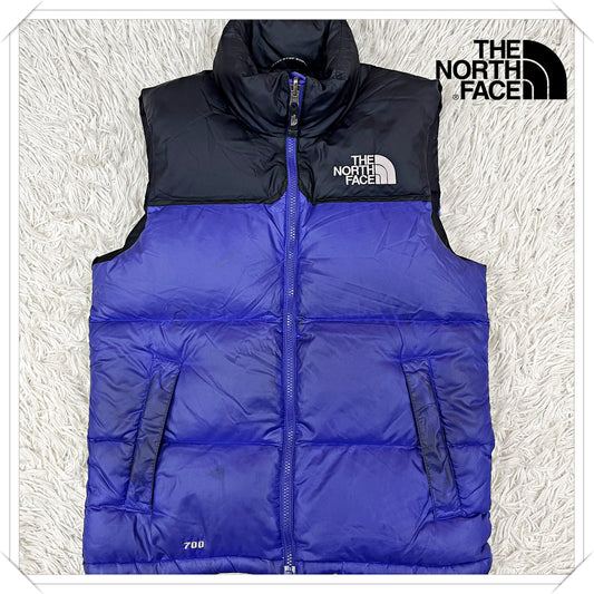 【THE NORTH FACE】 700フィル ヌプシ ダウンベスト 85 (XS) パープル×ブラック ノースフェイス グースダウン #120