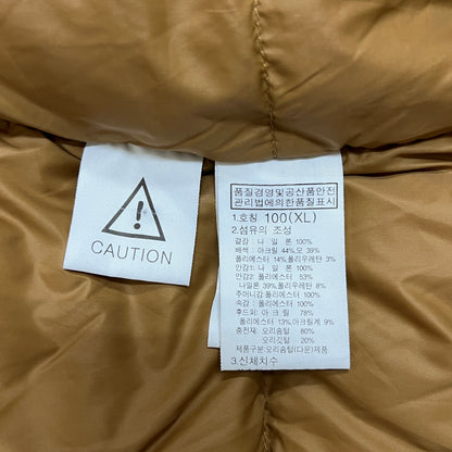 【THE NORTH FACE】GORE WINDSTOPPER ファー付き ダウンジャケット キャメル メンズ XL 100 取り外し可能フード/ファー #124