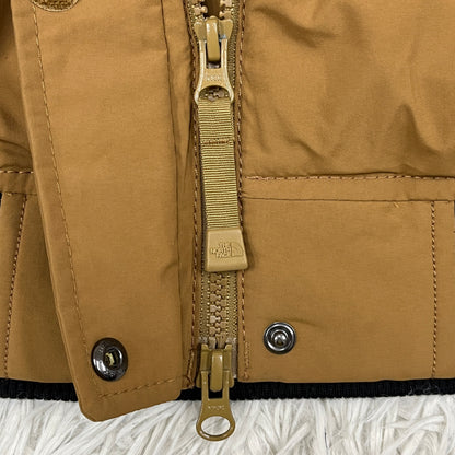 【THE NORTH FACE】GORE WINDSTOPPER ファー付き ダウンジャケット キャメル メンズ XL 100 取り外し可能フード/ファー #124