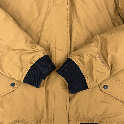 【THE NORTH FACE】GORE WINDSTOPPER ファー付き ダウンジャケット キャメル メンズ XL 100 取り外し可能フード/ファー #124
