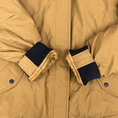 【THE NORTH FACE】GORE WINDSTOPPER ファー付き ダウンジャケット キャメル メンズ XL 100 取り外し可能フード/ファー #124