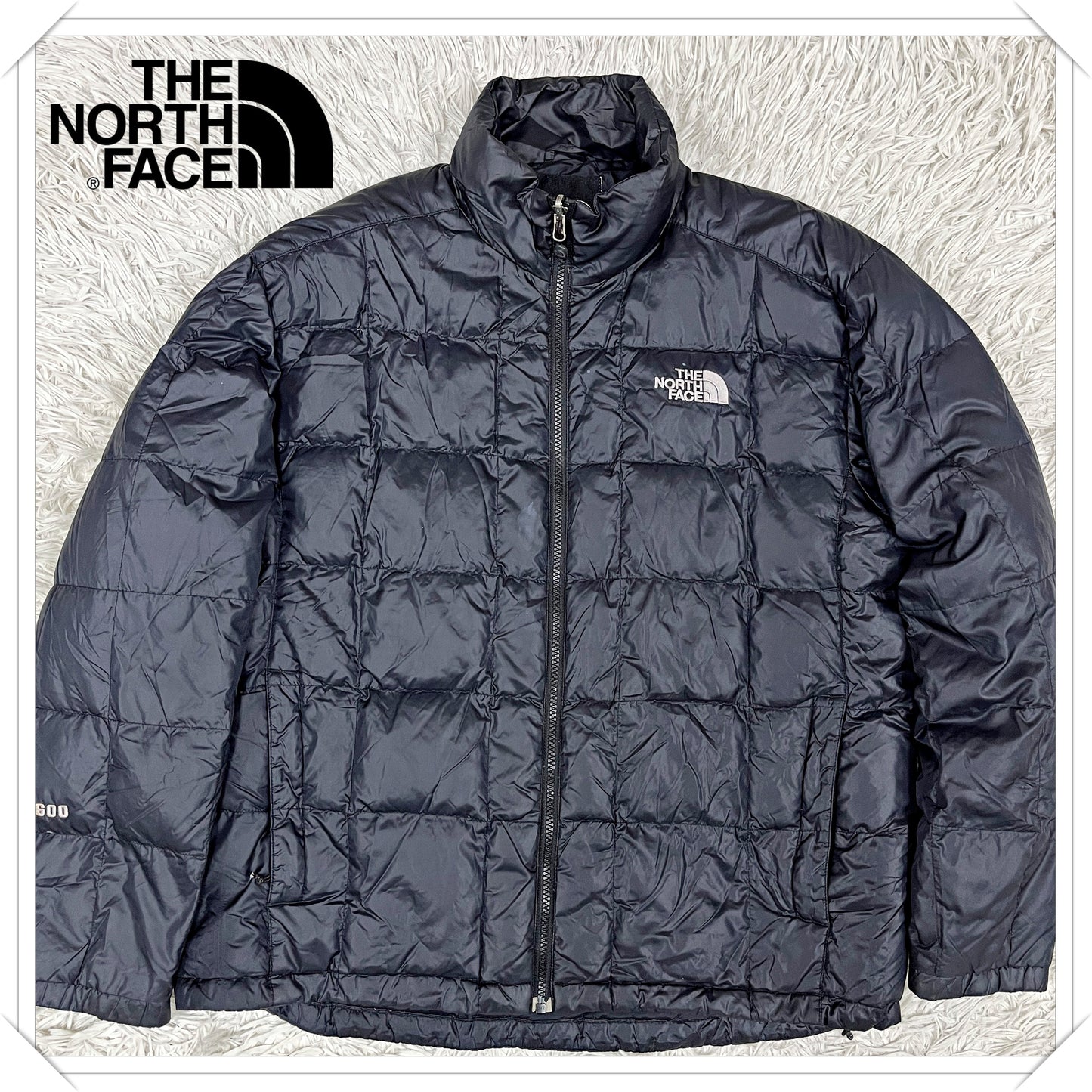 【THE NORTH FACE】ザ・ノース・フェイス 600フィルパワー ダウンジャケット 黒 メンズ XL(105) 軽量 コンパクト #125