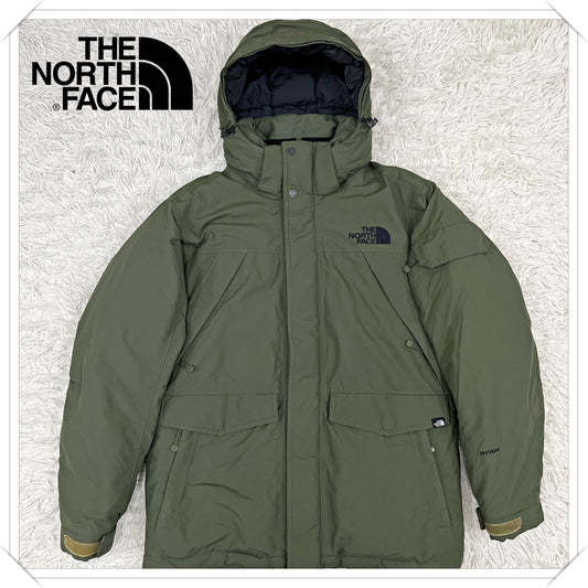 【THE NORTH FACE】ザ ノース・フェイス HyVent 高機能ダウンジャケット Keep-Heat搭載 メンズM(95) カーキ フード着脱可 #139
