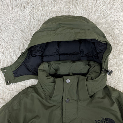 【THE NORTH FACE】ザ ノース・フェイス HyVent 高機能ダウンジャケット Keep-Heat搭載 メンズM(95) カーキ フード着脱可 #139