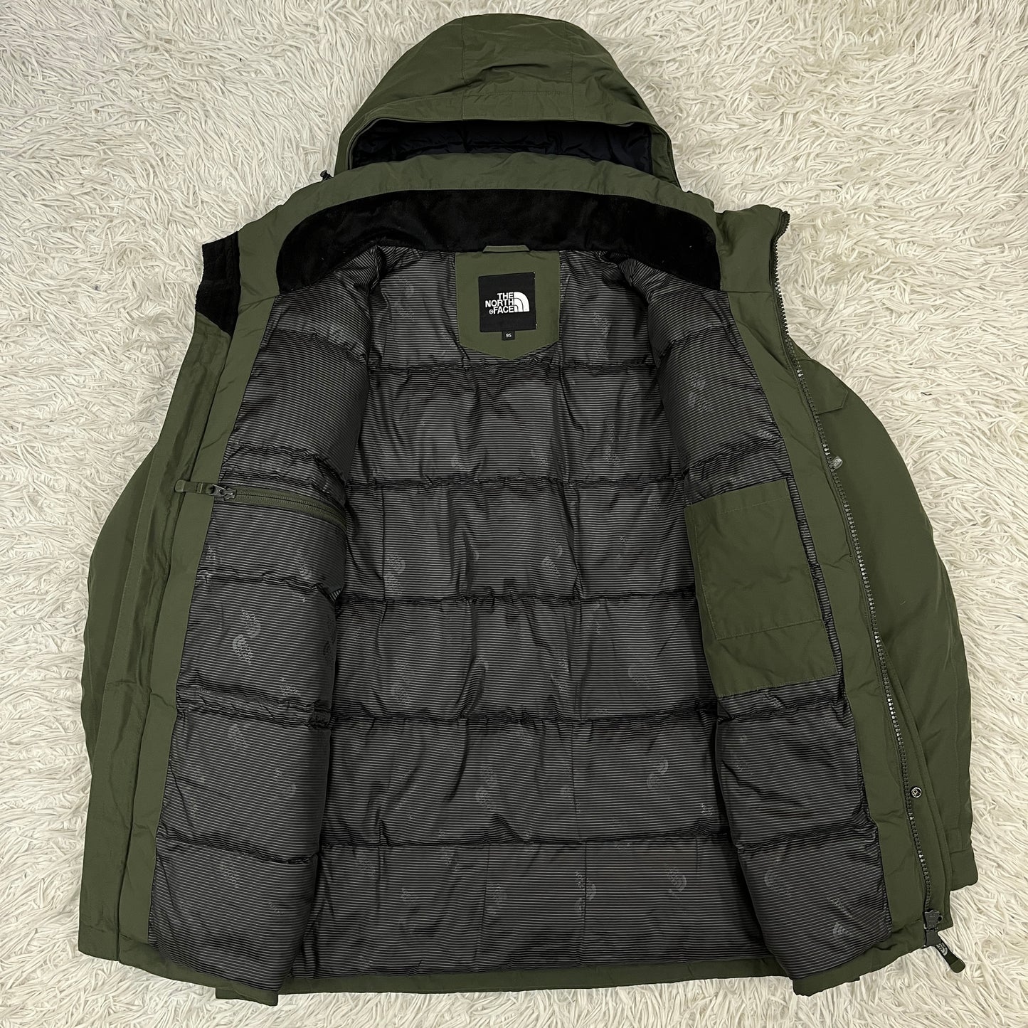 【THE NORTH FACE】ザ ノース・フェイス HyVent 高機能ダウンジャケット Keep-Heat搭載 メンズM(95) カーキ フード着脱可 #139