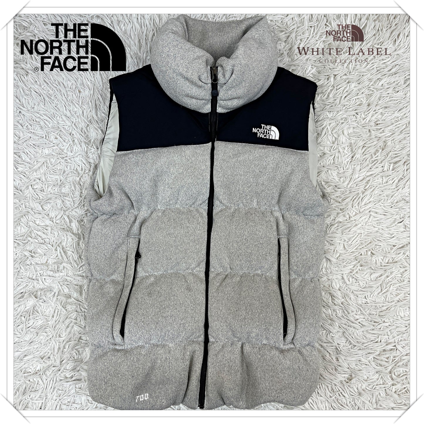 【希少】THE NORTH FACE ノースフェイス ホワイトレーベル ダウンベスト 韓国限定 700 レディースXL グレー #141