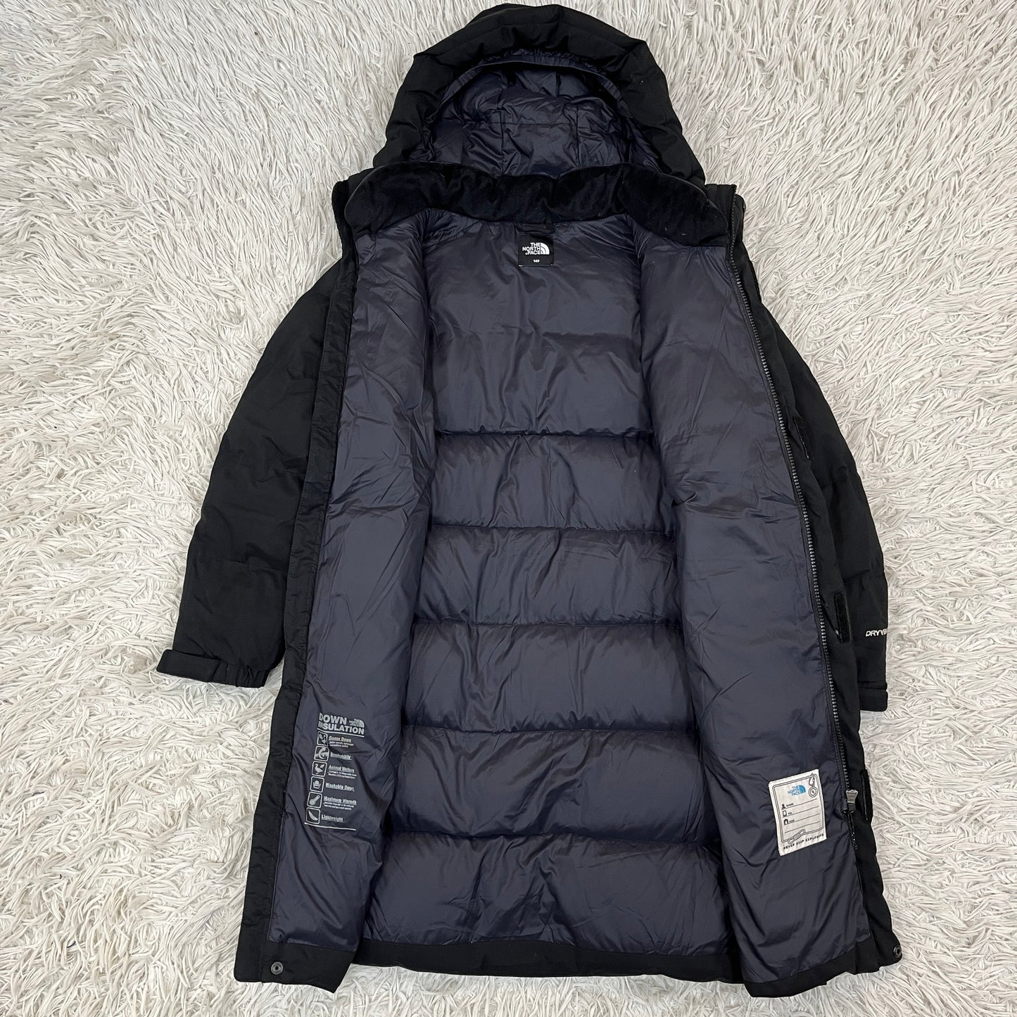 ザ・ノースフェイス キッズ ドライベント ロングダウンコート ブラック 140サイズ NJ1DK50S #147